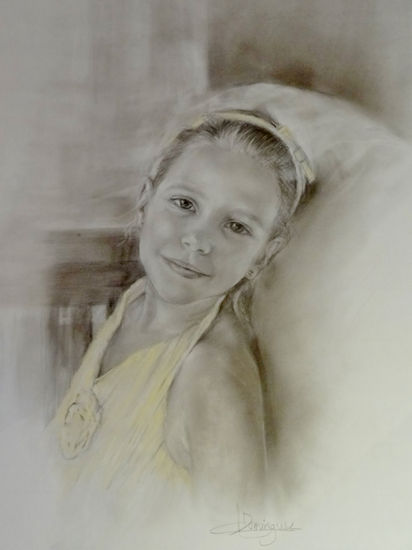 retrato niña Charcoal