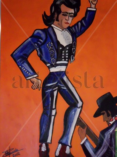 Bailaor con caireles Acrylic Card Portrait