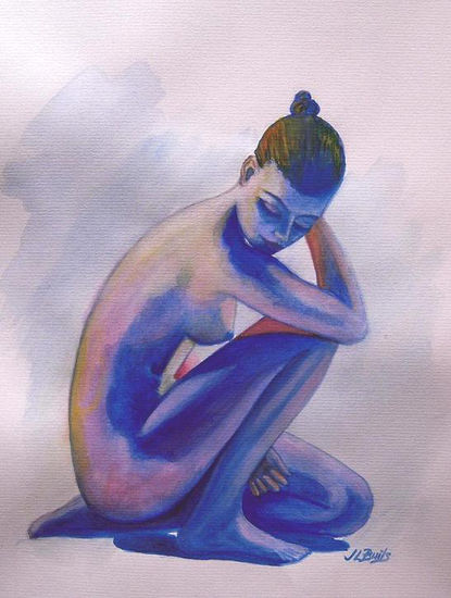 La Musa Watercolour Card Nude Paintings