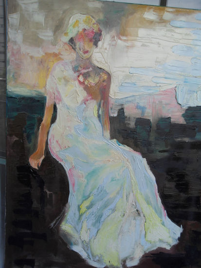 La espera Oil Canvas Figure Painting