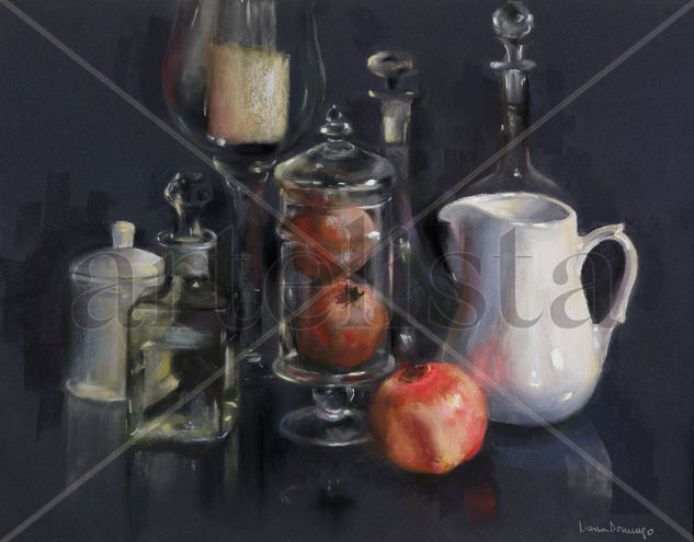 Vidre i porcellana Pastel Card Still Life Paintings