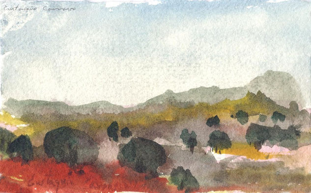 Encinas dispersas Watercolour Paper Landscaping