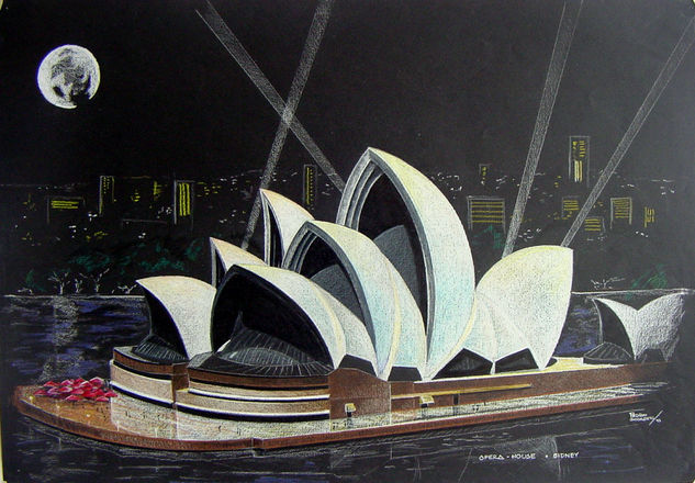 opera house, sidney Pencil (coloured) Paper Landscaping