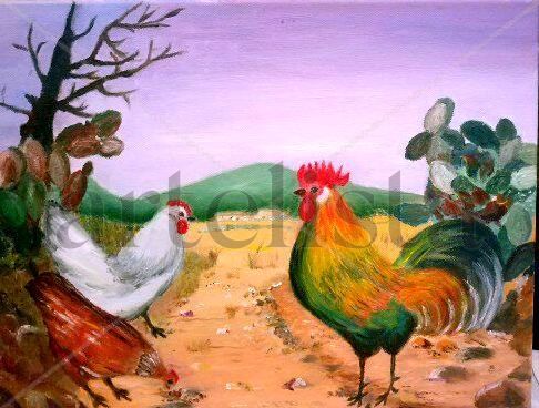 el corral Oil Canvas Animals