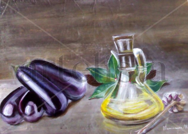 una receta sencilla Acrylic Paper Still Life Paintings