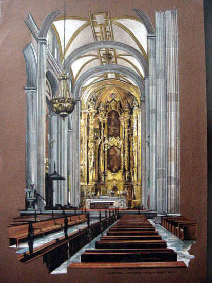 catedral Pencil (coloured) Paper Landscaping