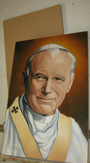 papa: Juan Pablo Segundo Oil Canvas Portrait