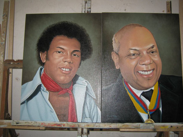 Joe Arroyo: antes y despues Oil Canvas Portrait