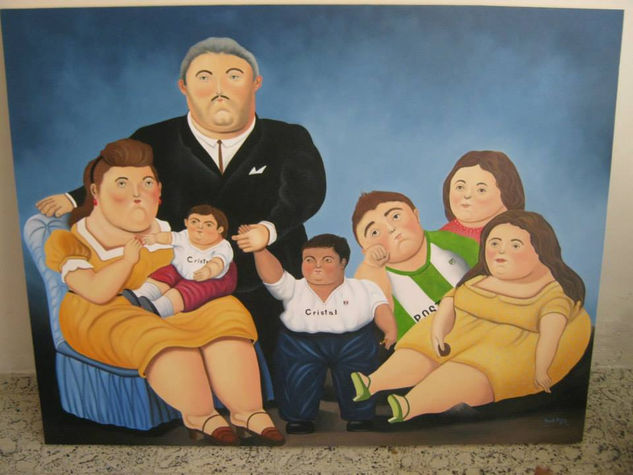 la familia Oil Canvas Figure Painting