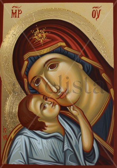 Mother of God / madonna con el nino Gouache Otros Figura