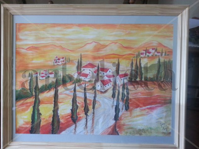 Toscana de mi tierra Pastel Papel Paisaje