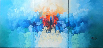 Triptico (azul )