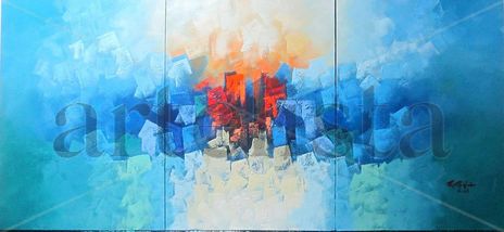 Triptico (azul )