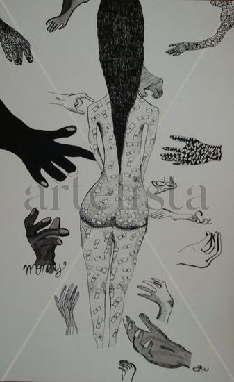 Lujuria Ink Paper Nude Paintings