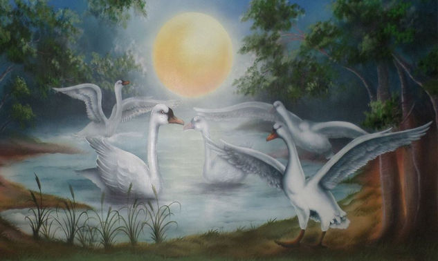 CISNES-GANSOS-DEL-ÁRTICO Acrylic Textile Animals