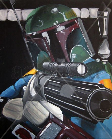 Boba Fett Acrylic Canvas Figure Painting