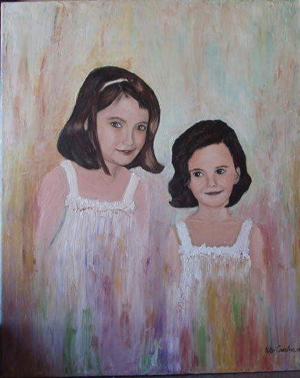 Nadia y Julia Oil Canvas Figure Painting