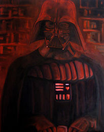 Darth Vader sobre rojo