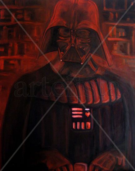 Darth Vader sobre rojo Oil Canvas Figure Painting