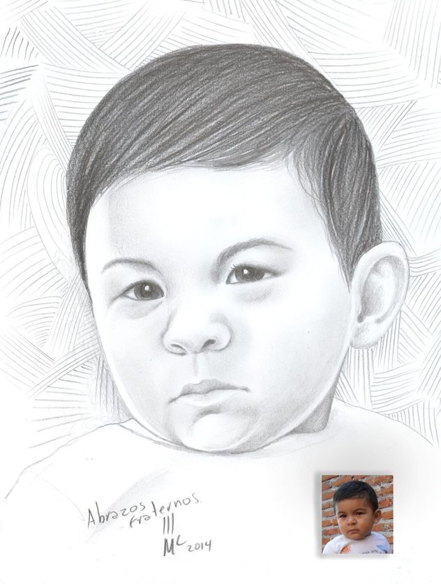 RETRATO DE NIÑO AL CARBONCILLO