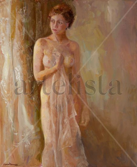 tan sols un vel Pastel Textile Figure Painting