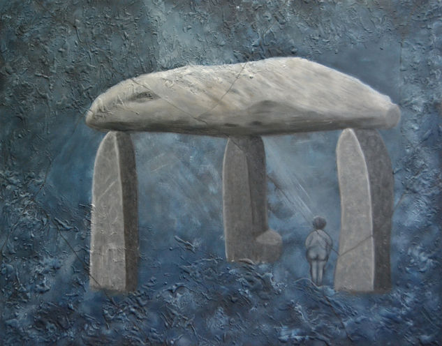 La prehistoria: dolmen Óleo Lienzo Paisaje