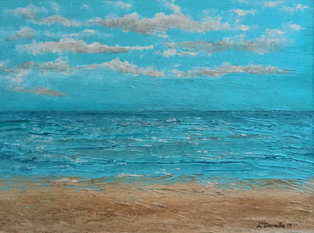 La playa Acrílico Papel Marina