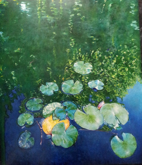 Nenufares XI Oil Panel Floral Painting