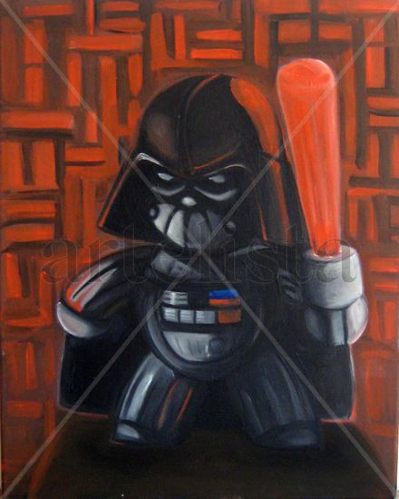 Darth Vaderito Oil Canvas Figure Painting