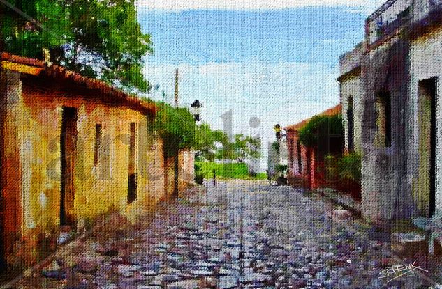 CALLE DE LOS SUSPIROS Oil Canvas Landscaping