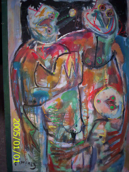 LA FAMILIA Oil Canvas Figure Painting