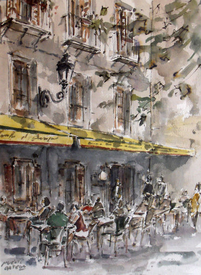 Aperitivo en la Pza. Conde de Barajas Watercolour Paper Others