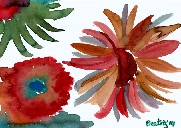 Flores salvajes Watercolour Card Floral Painting