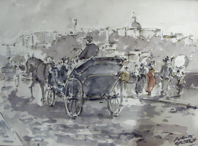 En coche de caballos por el Puente de Toledo