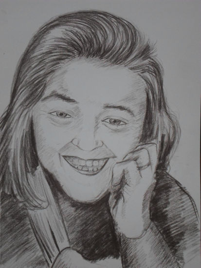 retrato de rakel, 2014, constitucion, chile. Pencil