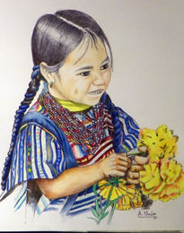 Niña con flores...