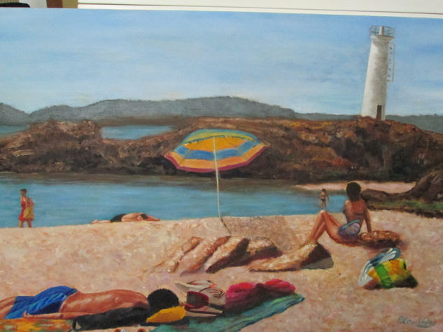 escena de playa Oil Canvas Marine Painting