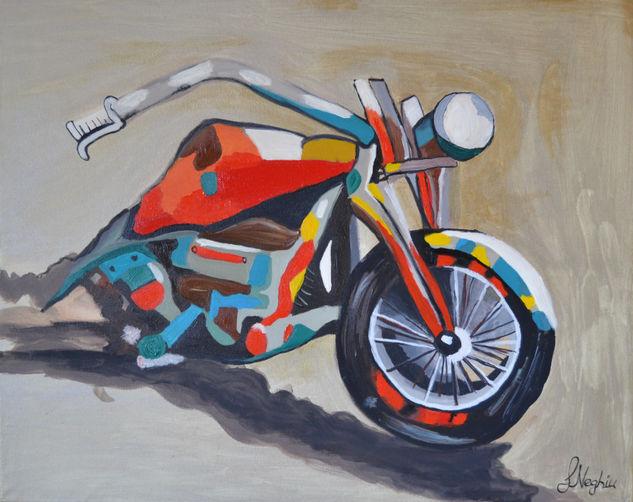 moto Acrylic Canvas Figure Painting