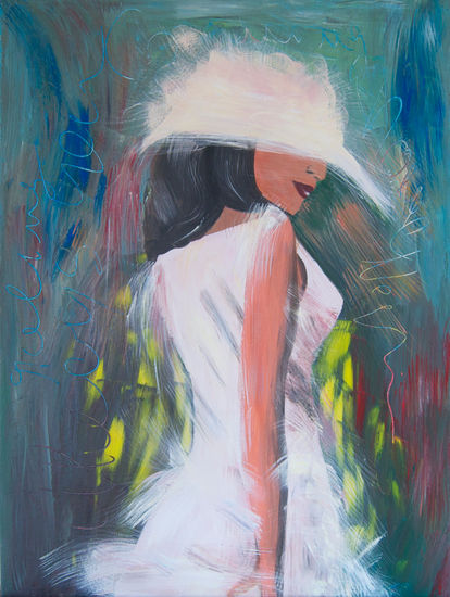 Mujer de blanco Acrylic Canvas Figure Painting