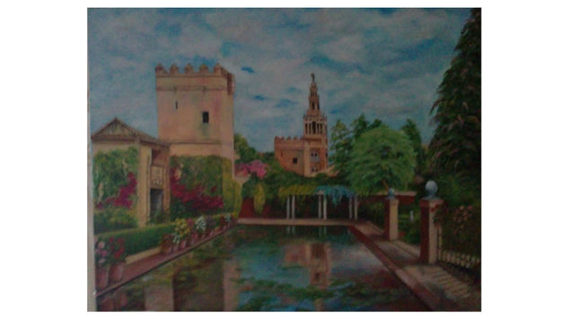 Los Jardines del Alcázar Oil Canvas Landscaping