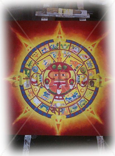 sol azteca Óleo Lienzo Otros