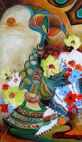 Mandruta satului SOLD Oil Canvas Floral Painting