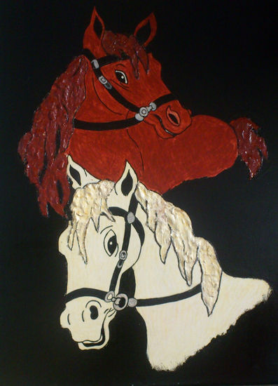 Los caballos nr 3 Acrylic Canvas Animals