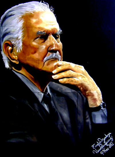 Carlos Fuentes Oil Canvas Portrait