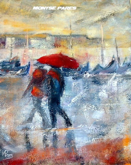 BAJO LA LLUVIA EN VENECIA Oil Canvas Landscaping