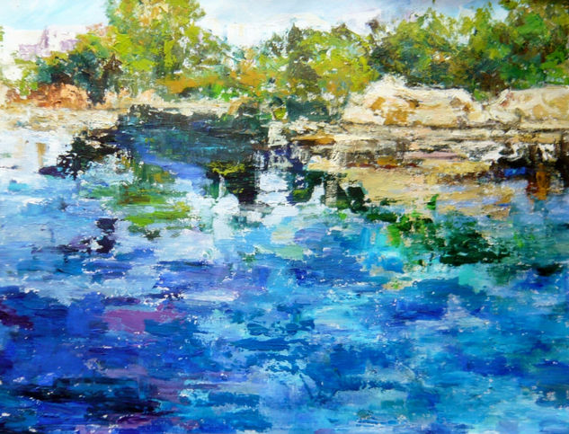 Colores -Sa Farola-Menorca Acrylic Canvas Marine Painting