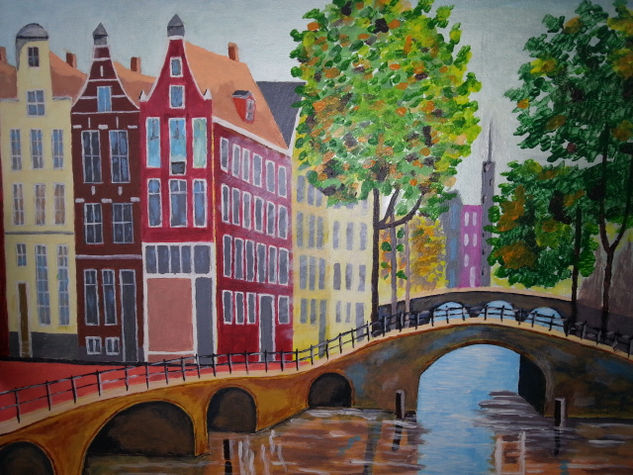 Amsterdam. Acrylic Canvas Landscaping