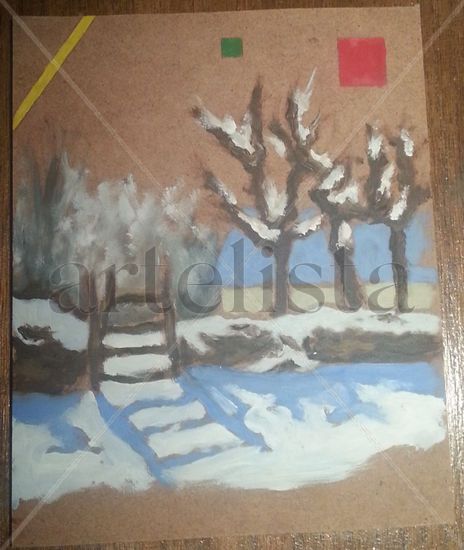 Paisaje nevado Oil Panel Landscaping