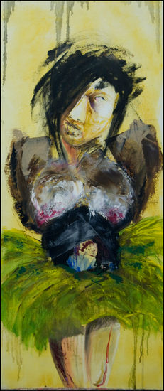 sister II Mixed media Panel Nude Paintings