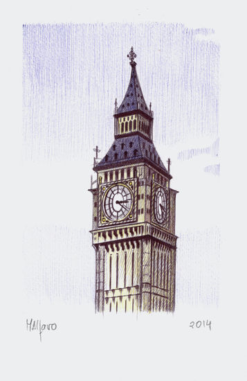 "Big Ben" (Serie Europa I) Mixed Media